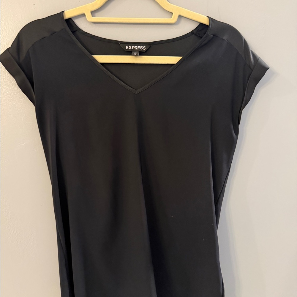 Express Women's Elegant Black V-Neck Blouse XS